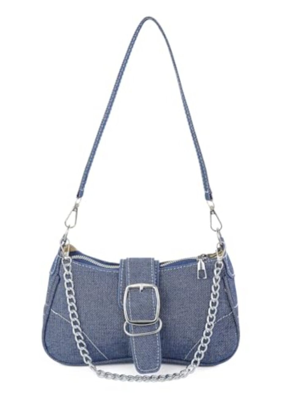 Vintage Y2K Denim Shoulder Bag Crossbody Purse with Chain Strap